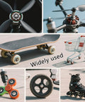608 Ball Bearing Set for Skateboard 20 Pcs 8x22x7mm 2RS Double Rubber Sealed, shown in various applications including skateboard and drone.