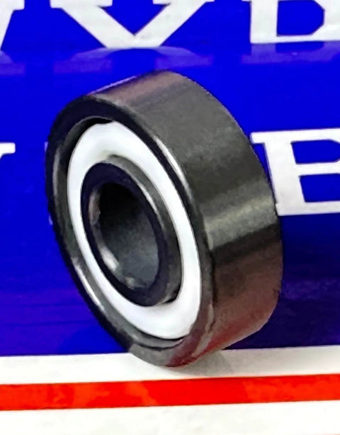 20-Pack 608 Full Ceramic Si3N4 Open Skate Bearings side view showing black ceramic material and open design.