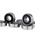 608 Ball Bearing Set for Skateboard 20 Pcs 8x22x7mm 2RS Double Rubber Sealed Precision Bearings, multiple bearings displayed