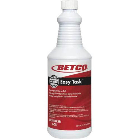 Front view of Betco Easy Task Spray Buff Floor Cleaner bottle, 37 oz, white plastic.