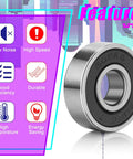 30-Pack 608RS Sealed Ball Bearings for Skateboards, Inline Skates, featuring low noise and high speed, alloy steel with rubber shield