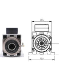 Front view of 6.0KW ATC Air Cooled Spindle ISO30 With Automatic Tool Change for CNC Milling, diagram and dimensions displayed.