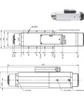 Technical diagram and side view of 6.0KW ATC Air Cooled Spindle ISO30 with automatic tool change and dual 220V/380V power for CNC milling.