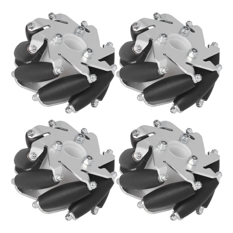4 Pcs Mecanum Wheel 60mm Omni Directional Wheel Aluminum DIY Smart RC Robot Left Right Drive Components With Rubber Rollers Built For Heavy Duty Load Up To 10 Kilograms And Versatile Movement Great For Car Parts Accessories