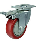 ✝️ 60mm Caster Wheel - Brake - PVC - Top Plate Mount for smooth motion in mechanical systems, side view