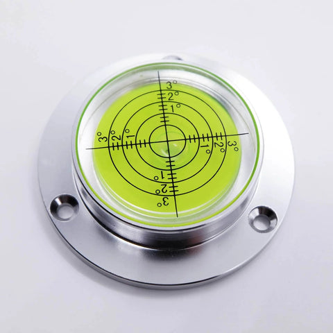 High Precision Flange Plate Bubble Level 60mm Diameter For Travel Trailer And RV Leveling Easy To Use With Three Mounting Holes