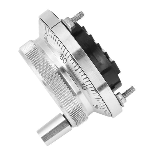 Side view of 60mm Handwheel Manual Pulse Encoder with Four Terminals for CNC Control Systems, metallic and plastic construction, 5V rotary knob.