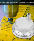 60mm handwheel manual pulse encoder with four terminals for CNC control systems beside CNC machinery setup