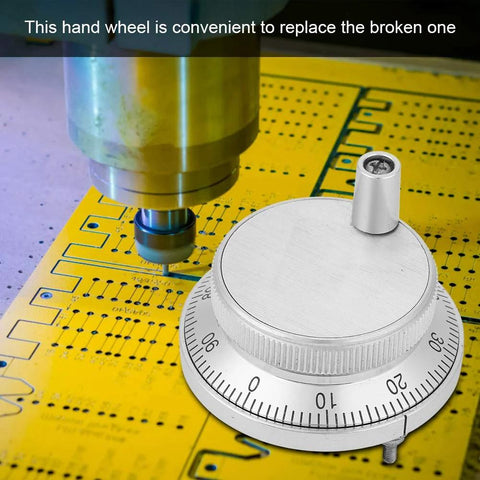 60mm handwheel manual pulse encoder with four terminals for CNC control systems beside CNC machinery setup