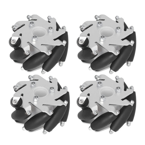 4 Pcs Mecanum Wheel 60mm Omni Directional Wheel Aluminum DIY Smart RC Robot Left Right Drive Components With Rubber Rollers Built For