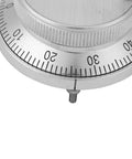 Close-up of a 60mm handwheel manual pulse encoder with four terminals, showcasing metal construction and numeric markings for CNC systems.