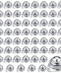 60 Pcs Surface Roller Ball Transfer Bearings 1 Inch Carbon Steel Ball Casters Screw Mounted Units displayed in rows