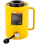 Front view of yellow 60T 2 Inch Hydraulic Cylinder Jack Hollow Single Acting Hydraulic Ram Cylinder 50mm Hydraulic Lifting Cylinders