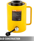 ✝️ 60T 2 Inch Hydraulic Cylinder Jack Hollow Single Acting Hydraulic Ram Cylinder in yellow with handle and valve - solid construction