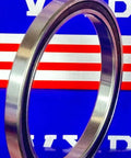 60x75x7mm Extra Thin Section Ball Bearing displayed with rubber seal and chrome steel finish against a blue background.