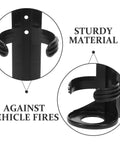 Close-up of Car Fire Extinguisher Holder Wall Mounted Bracket showcasing sturdy material and secure fastening for emergencies.