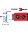 Smart Active Balancer For 6S 1A Li Ion And LiFePO4 Packs showing wiring connections and sampling cable for voltage management.