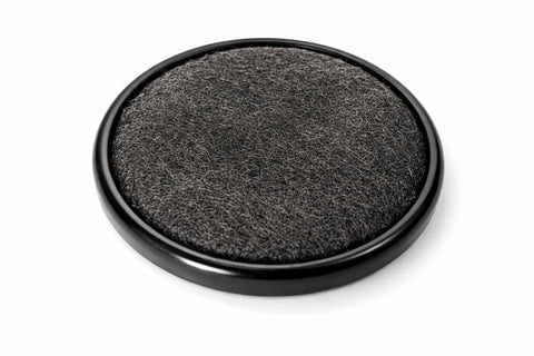 3 Inch Steel Furniture Caster Cups with Carpet Bottom Ultimate Heavy Duty Floor Protectors showing black carpet grip surface.