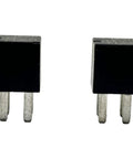 Front view of 12V DC 20A 4-Pin Automotive Relay Dual Pack For Car Electrical Systems, black relay modules, ideal for various vehicle uses.