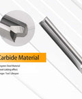 Side view of carbide 2-flute straight router bit with 1/8 in shank and 1/16 in cutting diameter.