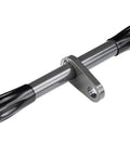 Straight no slip handlebar for Green Zip Line Swing Seat, shown with black grips and silver attachment point for zip line use.