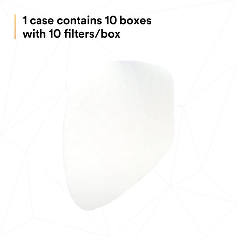 N95 Respirator Filter 5N11 Disposable For Non Oil Based Particulates NIOSH Approved Packs, single filter against white background
