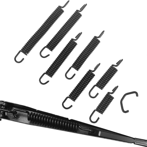 Heavy Duty Stainless Steel Tension Springs With Hooks Pack Of 10 Assorted Sizes shown in black, ideal for automotive and industrial use.