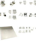 Heavy Duty Replacement Kit For Blv Mgn Cube 3D Printer With Xyz Axis Brackets 2020 Aluminum Extrusion Frames Cnc Machined Upgrade Parts, metal parts and brackets laid out on white background.