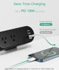 Power Strip Desk Clamp With USB C PD 18W And USB A Ports 10 Foot Flat Plug Extension Cord charging iPhone with 2 AC outlets