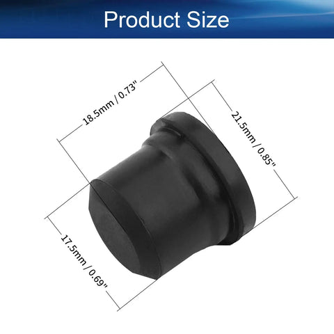 Rubber Stopper For 17.8mm Hole Seal And Cable Gland Enclosures 18x22mm Black, dimensions shown, product size diagram.