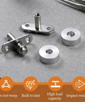 Concealed Door Hinge With 360 Degree Rotation And Spring, adjustable swivel parts on grey surface, height adjustable.