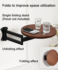 Heavy Duty Fold Down Wall Bracket For Tight Squeeze Areas And Over Bed Reading Stand Smooth Swivel Pivot Arm Space Saving Design Holds Weight Like A Champ Sets Up With Barely Any Effort in use, showing folding mechanism.