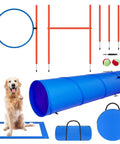 All In One Backyard Dog Agility Course For Active Pups With Adjustable High Jump Weave Poles Tunnel Jumping Ring ABS Build