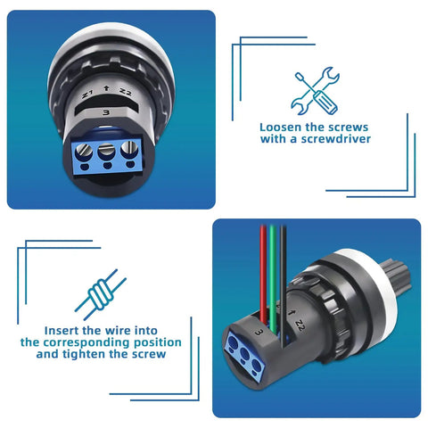 4 Pack 5K Rotary Potentiometers For Inverter Motor Speed Control And VFD Tuning, Smooth Adjustable Resistance Dial For Fast, Precise Speed Regulation In Industrial Machines, 22mm terminal wiring