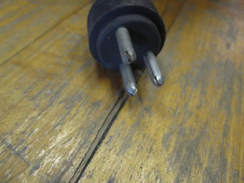 Close-up of 3 prong plug for 1 HP Industrial Motor, 575V 3 Phase Workhorse, 850 RPM, Open Enclosure, Frame 56Y, 1.7A