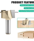 Pro Grade T Slot And Groove Router Bit 1/2 Inch Shank 5/16 Cut Diameter 3/4 Cutting Length showcased with wood joints.