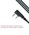 USB Radio Programming Cable For Baofeng Kenwood UV-5R BF-F8HP UV-82HP And More Plug And Play, Easy Setup, No Driver Needed, Compatible With K1 Jack Standard showing 3.5mm K1 jack connector.