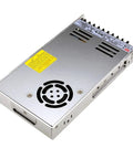 Space-Saving 1U Enclosed Power Supply 24V DC 350W 14.6A For Control Cabinets, Slim High Power Module With Wide Input 90-264VAC Or 240-370VDC, Durable Enclosed Design For Quiet, Reliable Output, silver metal enclosure