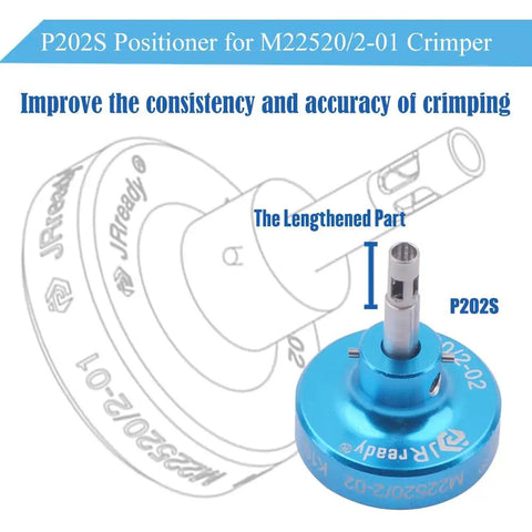 JRready M22520/2-01 Aviation Crimping Tool With Universal Positioner P202S for accurate crimping of small wires.
