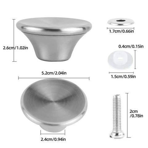 Spiffy Replacement Pot Lid Knobs 20 Pack Stainless Steel Dishwasher Safe Handles For All Cookware Lids Easy Swap Diy Kitchen Upgrade, 2.6cm