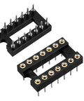 16 Pin DIP IC Socket Through Hole PCB Mount 2.54mm Pitch 7.62mm Spacing Round Machine Pin Solder Type 20 Pack Easy Install
