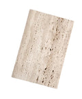 Beige Travertine Marble Slab Tray With Right Angle Surface Plate And Non Slip Mat For Home Decor, Dope Natural Stone, 11.8x7.87x0.39 in