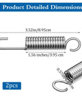 Heavy Duty Replacement Recliner Tension Springs For Couch Sofa Repair Parts, dimensions 3.52in and 1.56in, pack of 2 coils.