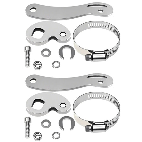 Universal Torque Arm Conversion Kit M14 for E-Bike Front or Rear Hub Motors, includes two stainless steel arms and hardware.