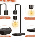 Magnetic Levitating Light Bulb With Wireless Charging Pad For Apple And Android Floating LED Table Lamp details