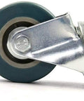 Tough As Nails Heavy Duty Rubber Swivel Castor Wheels 4 Pack For Furniture Moving And Cart Hauling 50Mm solid rubber wheel with steel mounting plate side view.