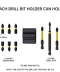 Drill Bit Holder Holster Pack Of 4 Attaches To The Side Of Your Drill Carrying Up To 6 Driver Bits display with bits and holder
