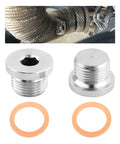 M18x1.5 Exhaust Sensor Bung Plug With Inner Hex Head And Brass O Ring, Straight Bulletproof Stainless Steel sealing kit and washers.