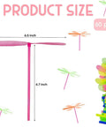 Hand Helicopter Spinner 36 Pack Plastic Propeller Dragonfly Toys shown with size dimensions for outdoor play and party favors