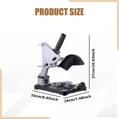 Angle Grinder Stand Bracket Holder Desktop Base Cast Iron With Vibration Reducing Design, dimensions 24x19x27cm.